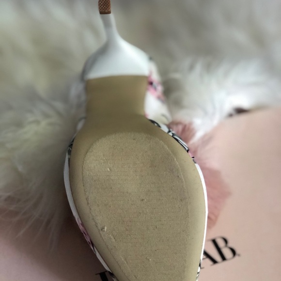 JustFab Monika White Floral heels US6.5UK-4.5EU-37 - Picture 4 of 8